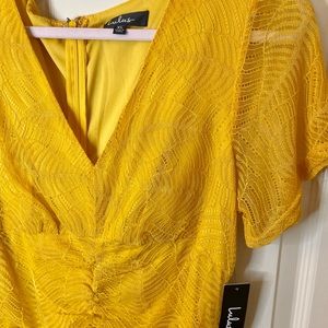 LULUS | Mustard Yellow Lace Bodycon Dress